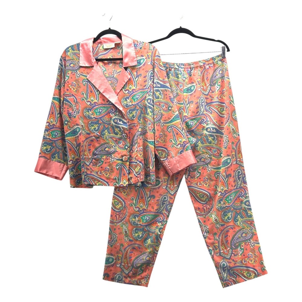 Victorias‎ Secret Vintage Paisley Pajama Set Pink Small